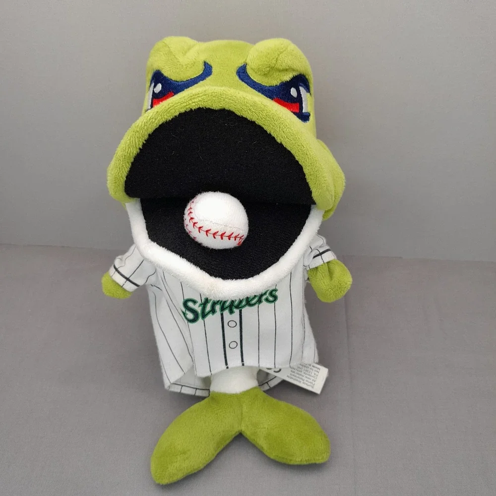 Gwinnett Stripers Chopper Mascot Plush Green Fish Baseball Mascot Factory 9in